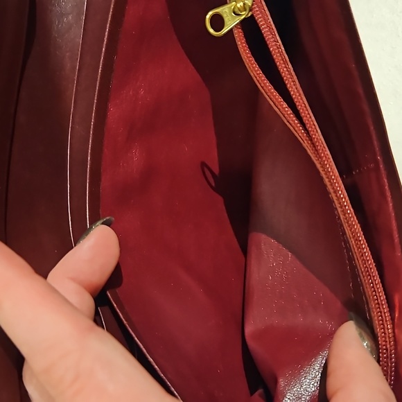 Givenchy Ostrich Leather Burgundy Large Bifold Wallet Gold Logo - Picture 11 of 15